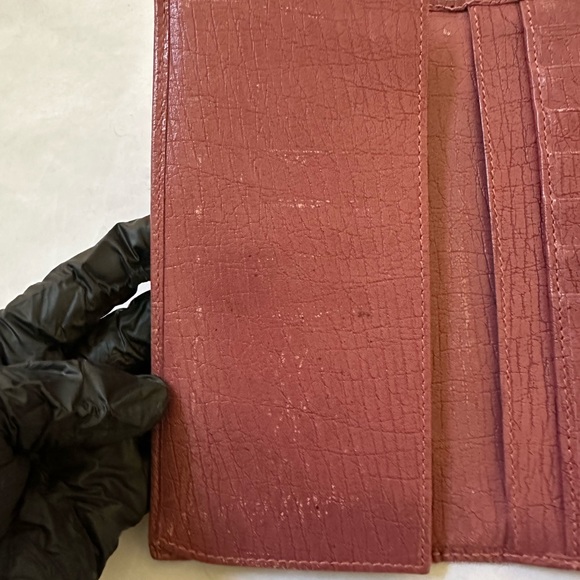 Authentic Gucci Pink/ Mauve Double Interlocking G Studs  Long Wallet - Picture 11 of 13